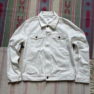Vintage White Canvas Cotton Trucker Work Denim Jacket